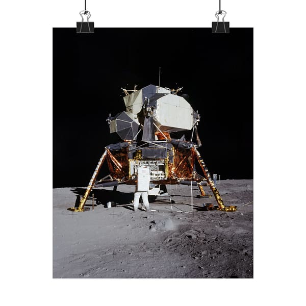 15969411375302842702_2048.jpeg Apollo 11 Lunar Lander, Buzz Aldrin on the Moon – NASA Photograph (1969) – Space Age Poster Print