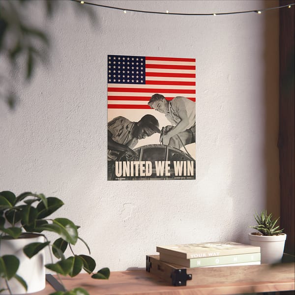 16011220989852466451_2048.jpeg United We Win - War Manpower Commission - Howard Liberman (1943) - Patriotic WWII Poster Print