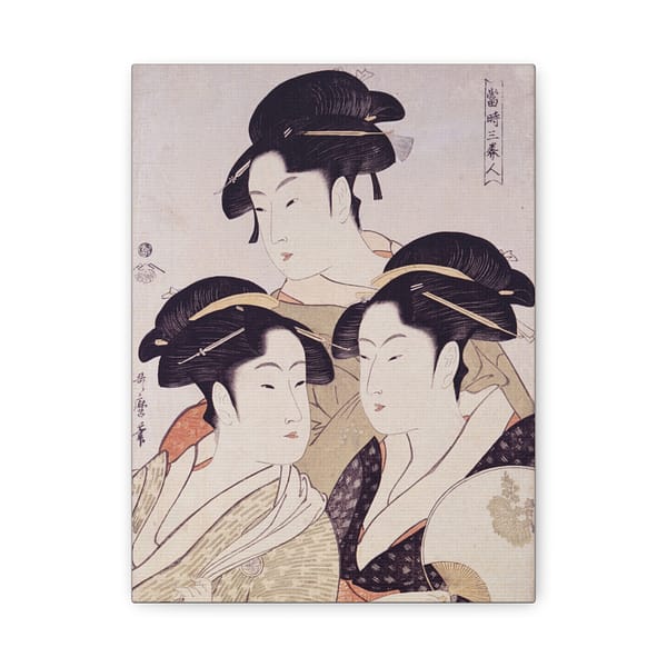 16016066537791650855_2048.jpeg Three Beauties of the Present Day - Kitagawa Utamaro (c. 1792-93) - Japanese Woodblock Canvas Print