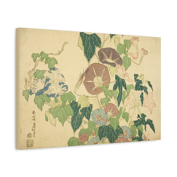 16113229733186228619_2048.jpeg Morning Glories and Tree Frog - Katsushika Hokusai (c. 1833-34) - Japanese Woodblock Canvas Print