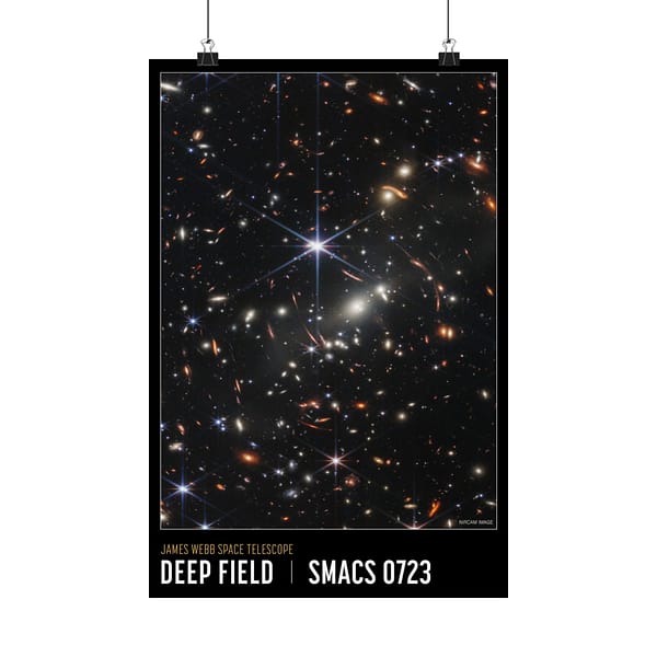 16131309128157739108_2048.jpeg Deep Field - NIRCam Compass Image - NASA James Webb Space Telescope - Space Age Poster Print