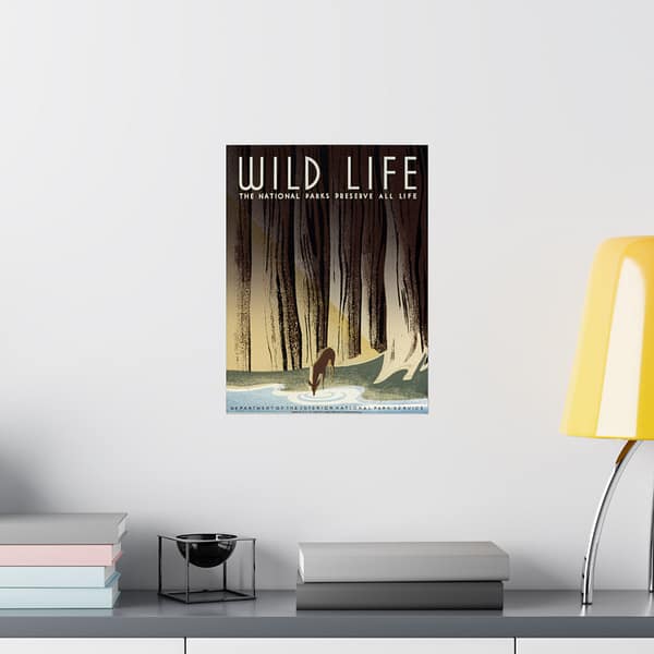 16263426442050229896_2048.jpeg Wild Life: The National Parks Preserve All Life – Works Progress Administration (c. 1930s) – Vintage Travel Poster Print
