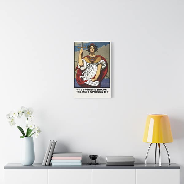 16498345542491279586_2048.jpeg The Sword is Drawn, the Navy Upholds it! - Kenyon Cox (1917) - Patriotic WWI Canvas Print