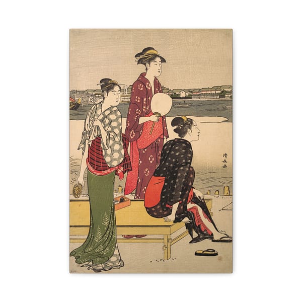 16572785209557311247_2048.jpeg Evening on the Banks of the Sumida River - Torii Kiyonaga (c. 1784-85) - Japanese Woodblock Canvas Print