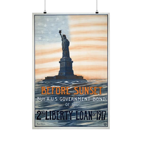 16806598443455568565_2048.jpeg Before Sunset - Buy a U.S. Government Bond of the 2nd Liberty Loan - Eugenie De Land (1917) - Patriotic WWI Poster Print