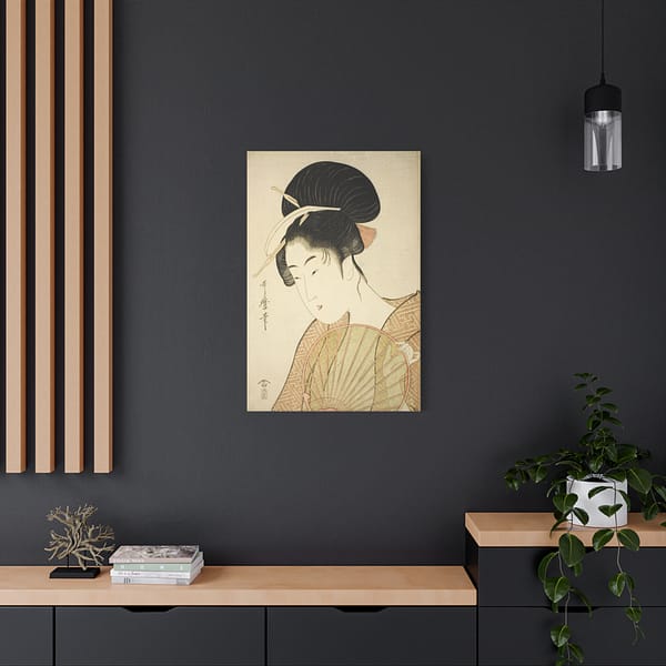 16813020538997271872_2048.jpeg Woman Holding a Round Fan - Kitagawa Utamaro (c. 1792-1802) - Japanese Woodblock Canvas Print