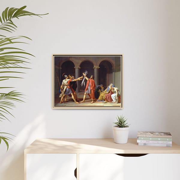 16996093662576729408_2048.jpeg Oath of the Horatii – Jacques-Louis David (1784) – Classical Framed Canvas Print
