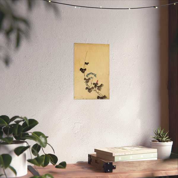 17073410204025888640_2048.jpeg Blue Blossom of Morning Glory on Vine - Katsushika Hokusai (1830) - Japanese Woodblock Poster Print