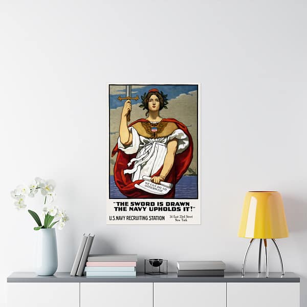 17109308465221049110_2048.jpeg The Sword is Drawn, the Navy Upholds it! - Kenyon Cox (1917) - Patriotic WWI Poster Print