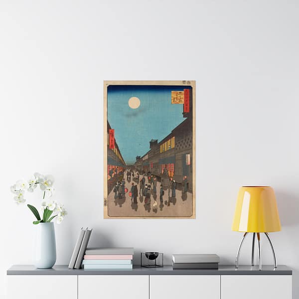 17308298170457209127_2048.jpeg Night View of Saruwaka-machi (Saruwaka-machi Yoru no Kei) - Utagawa Hiroshige (1856) - Japanese Woodblock Poster Print