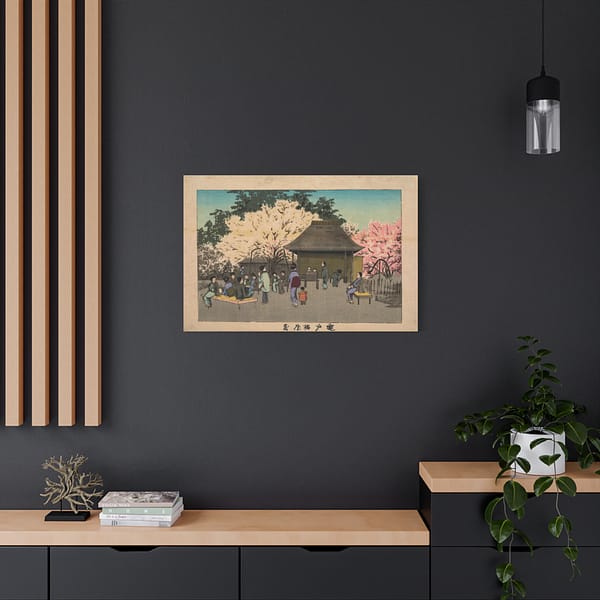 173323857352283152_2048.jpeg Plum Garden at Kameido – Kobayashi Kiyochika (1879) – Japanese Woodblock Canvas Print