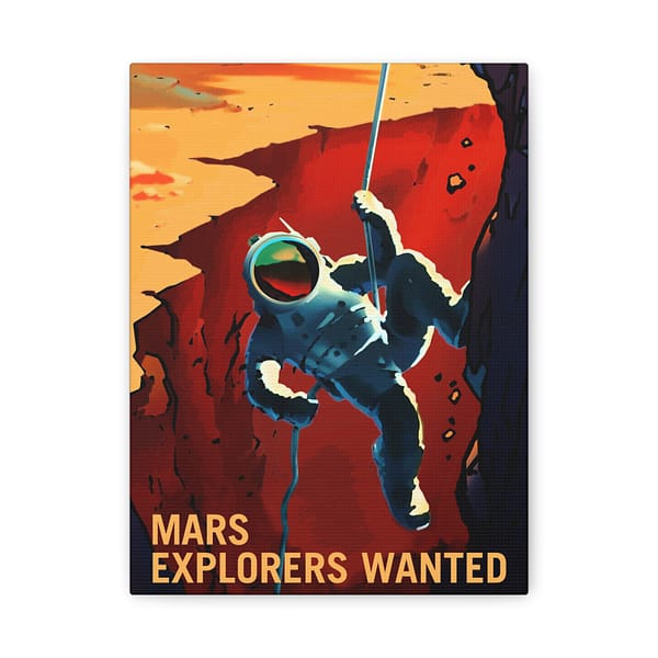 17365254129096474836_2048.jpeg Mars Explorers Wanted – NASA Recruitment Ad – Space Age Canvas Print