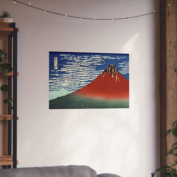 17368244914330119850_2048.jpeg Red Fuji (South Wind, Clear Sky) – Katsushika Hokusai (c. 1830-32) – Japanese Woodblock Poster Print