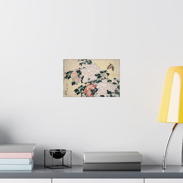 17412494133221813661_2048.jpeg Peonies and Butterfly – Katsushika Hokusai (c. 1833-34) – Japanese Woodblock Poster Print