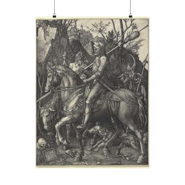 17440293184876821270_2048.jpeg Knight, Death, and the Devil – Albrecht Dürer (1513) – Renaissance Poster Print