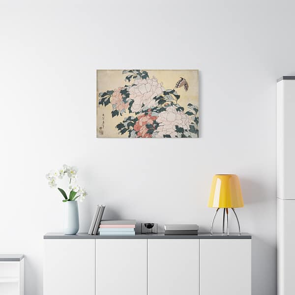 17505163074755910989_2048.jpeg Peonies and Butterfly – Katsushika Hokusai (c. 1833-34) – Japanese Woodblock Canvas Print