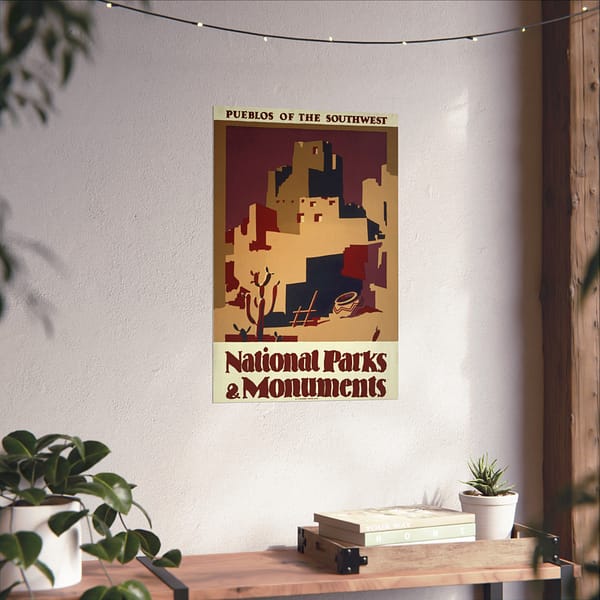17591365454043314136_2048.jpeg Pueblos of the Southwest: National Parks & Monuments – Works Progress Administration (c. 1930s) – Vintage Travel Poster Print