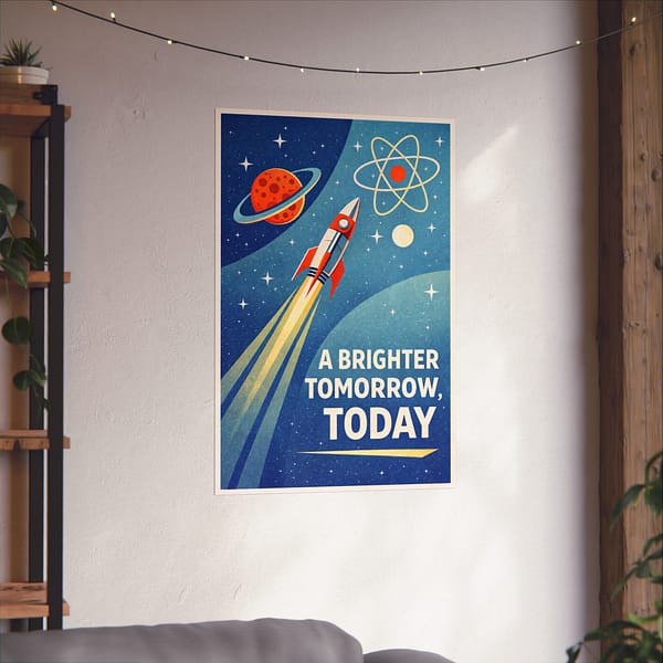 17721288629840671705_2048.jpeg A Brighter Tomorrow, Today – LUNE Original – Atomic Age Poster Print