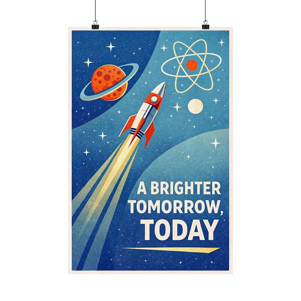 17733233211228480365_2048.jpeg A Brighter Tomorrow, Today – LUNE Original – Atomic Age Poster Print