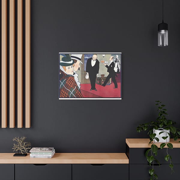17764387573785887277_2048.jpeg Man and Woman and Two Waiters - Johann Georg van Caspel (1900) - Art Nouveau Canvas Print