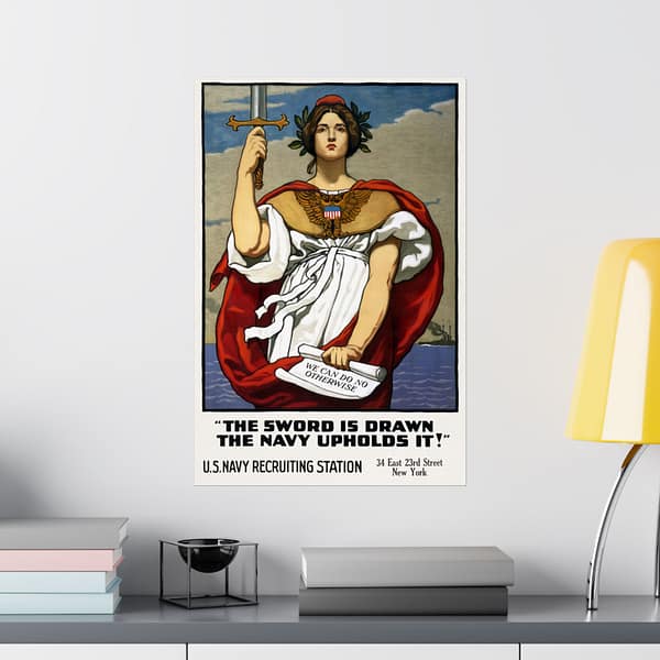 17783560325436301899_2048.jpeg The Sword is Drawn, the Navy Upholds it! - Kenyon Cox (1917) - Patriotic WWI Poster Print