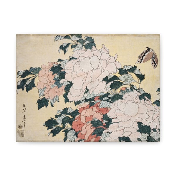 17824725759541246979_2048.jpeg Peonies and Butterfly – Katsushika Hokusai (c. 1833-34) – Japanese Woodblock Canvas Print