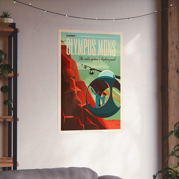 17853942213911562046_2048.jpeg Olympus Mons - The Solar System's Highest Peak - NASA Travel Ad (2015) - Space Age Poster Print