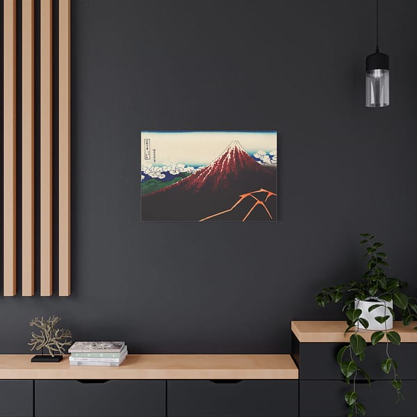 1794689572731874124_2048.jpeg Thunderstorm Beneath the Summit (Sanka Hakuu, Black Fuji) - Katsushika Hokusai (c. 1830-32) - Japanese Woodblock Canvas Print