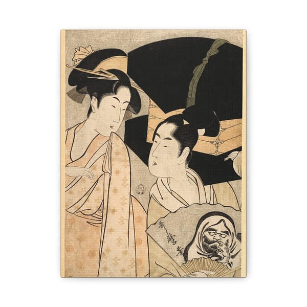 17946979918402806836_2048.jpeg Woman and Fan Vendor - Kitagawa Utamaro (c. 1790s) - Japanese Woodblock Canvas Print