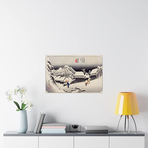 17985049024249447414_2048.jpeg Evening Snow at Kanbara – Utagawa Hiroshige (1833) – Japanese Woodblock Poster Print