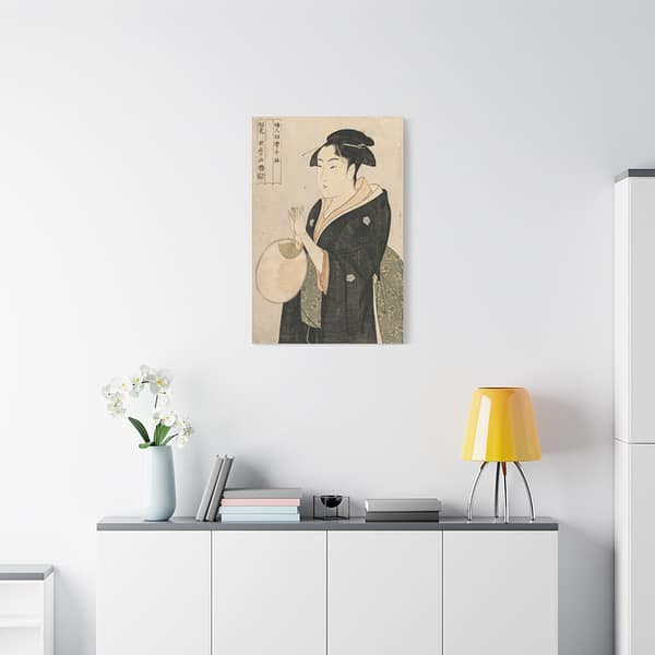 18026924790572801739_2048.jpeg Woman Holding a Fan - Kitagawa Utamaro (c. 1793) - Japanese Woodblock Canvas Print