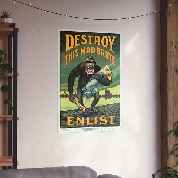 18148053754454578032_2048.jpeg Destroy this Mad Brute - Enlist - Harry Ryle Hopps (1917) - Patriotic WWI Poster Print