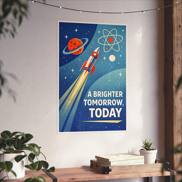 18179982257020927972_2048.jpeg A Brighter Tomorrow, Today – LUNE Original – Atomic Age Poster Print
