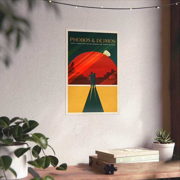 18303131453308507351_2048.jpeg Phobos and Deimos - Take a Space-Age Cruise Aboard the Moons of Mars - NASA Travel Ad (2015) - Space Age Poster Print
