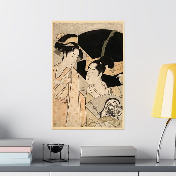 18328908562752989628_2048.jpeg Woman and Fan Vendor - Kitagawa Utamaro (c. 1790s) - Japanese Woodblock Poster Print