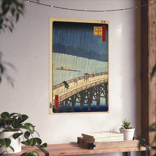 18330168215480617403_2048.jpeg Sudden Shower over Shin-Ōhashi Bridge and Atake – Utagawa Hiroshige (1857) – Japanese Woodblock Poster Print