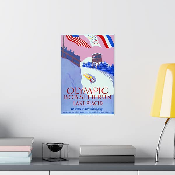 18383858299848277894_2048.jpeg Olympic Bobsled Run, Lake Placid – Works Progress Administration (c. 1937) – Vintage Travel Poster Print