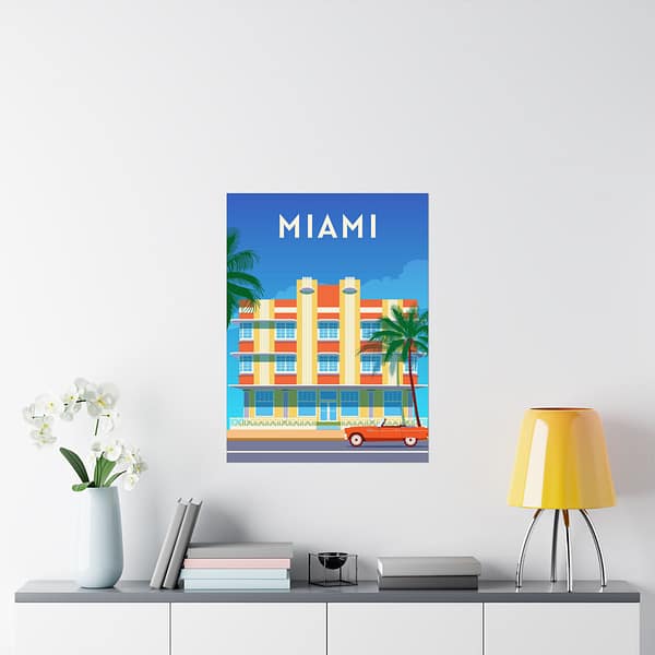 18388946554797145869_2048.jpeg Miami, Florida - LUNE Original - Vintage Art Deco Style Travel Poster Print