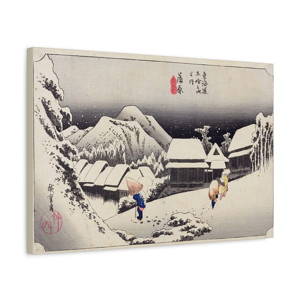 18396766676299289822_2048.jpeg Evening Snow at Kanbara – Utagawa Hiroshige (1833) – Japanese Woodblock Canvas Print