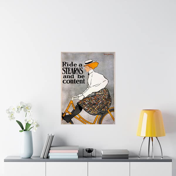 1841465594501292200_2048.jpeg Ride a Stearns and Be Content ad – Edward Penfield (1896) – Art Nouveau Poster Print