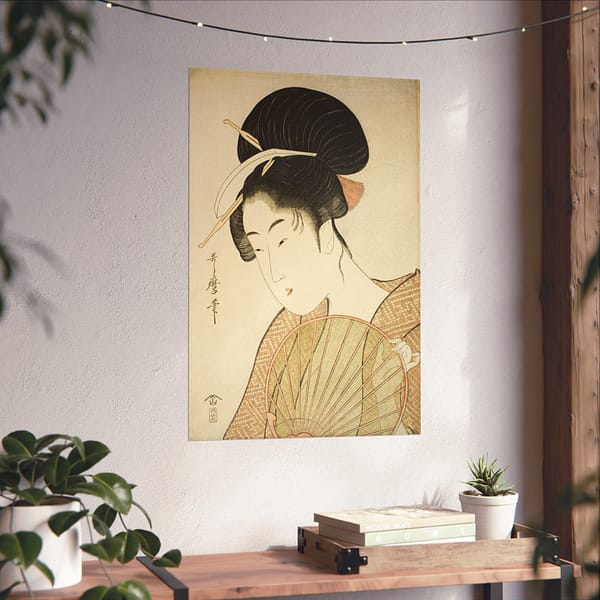 18417898499010747845_2048.jpeg Woman Holding a Round Fan - Kitagawa Utamaro (c. 1792-1802) - Japanese Woodblock Poster Print