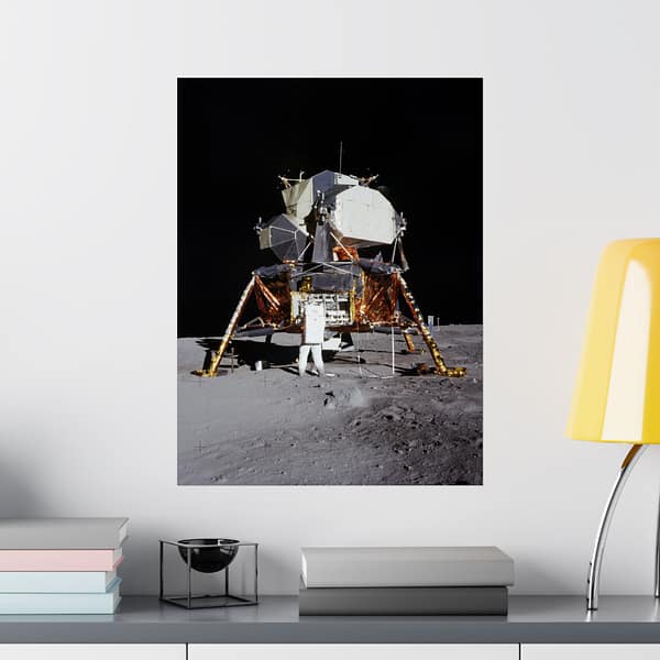 1891083826434836373_2048.jpeg Apollo 11 Lunar Lander, Buzz Aldrin on the Moon – NASA Photograph (1969) – Space Age Poster Print