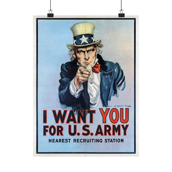 1915331686614944560_2048.jpeg I Want You for U.S. Army (Blue Variant) - James Montgomery Flagg (1917) - Patriotic WWI Poster Print