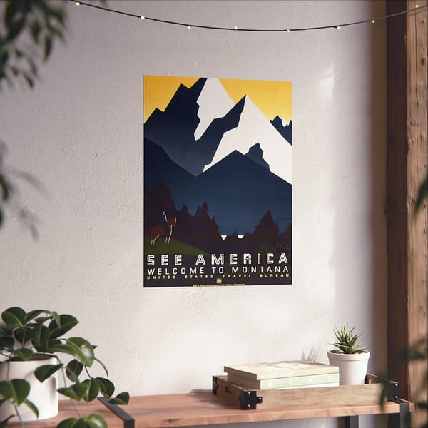 200070112751157785_2048.jpeg See America: Welcome to Montana – Works Progress Administration (c. 1930s) – Vintage Travel Poster Print
