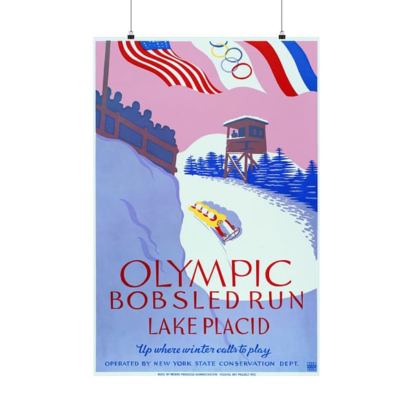 2010841747402204322_2048.jpeg Olympic Bobsled Run, Lake Placid – Works Progress Administration (c. 1937) – Vintage Travel Poster Print