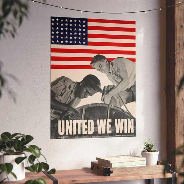 205002626585672130_2048.jpeg United We Win - War Manpower Commission - Howard Liberman (1943) - Patriotic WWII Poster Print