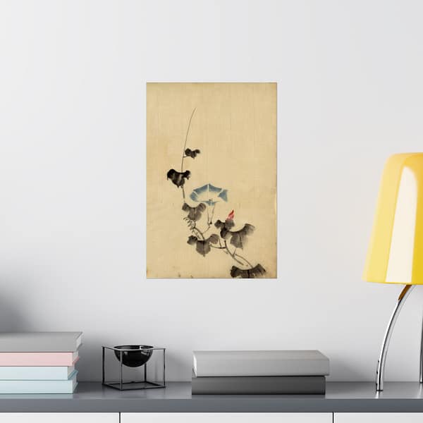 2053715479661695732_2048.jpeg Blue Blossom of Morning Glory on Vine - Katsushika Hokusai (1830) - Japanese Woodblock Poster Print