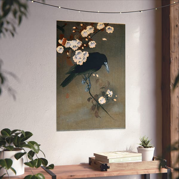 209802775502279615_2048.jpeg Crow and Blossom – Ohara Koson (c. 1910) – Japanese Woodblock Poster Print