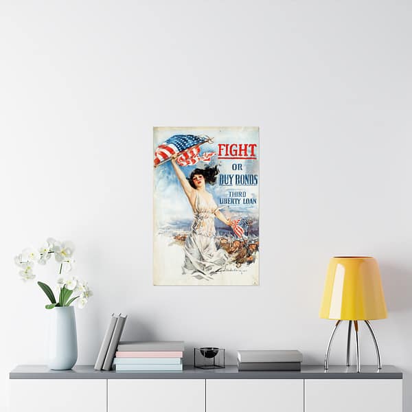 2104443117607653154_2048.jpeg Fight or Buy Bonds - Third Liberty Loan - Howard Chandler Christy (1917) - Patriotic WWI Poster Print