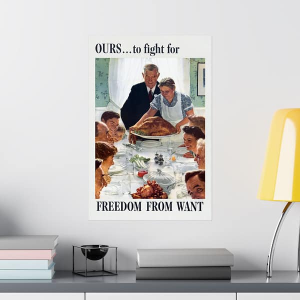 2163107848862901149_2048.jpeg OURS... to fight for - Freedom From Want - Norman Rockwell (1943) - Patriotic WWII Poster Print